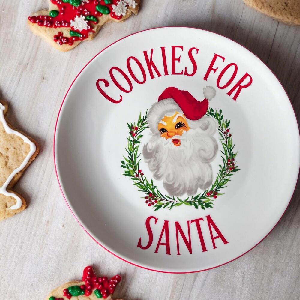 🎄 Mary Square “Cookies for Santa” Christmas Platter – 14” – TWO Available